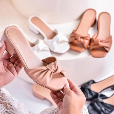 Imagem de Sandalia Feminina Salto Bloco Original Nova Saltinho Filo, Branco, 38