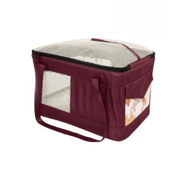 Imagem de Bolsa de Transporte Aéreo para Pets – Aprovada para Cabine de Avião, Resistente e Ventilada para Cães e Gatos(Bordô (Vermelho))