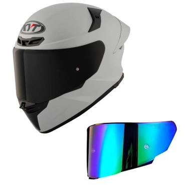 Imagem de Capacete KYT TT Revo Plain Asp Cinza Fosco Mais Viseira Camaleão-Masculino