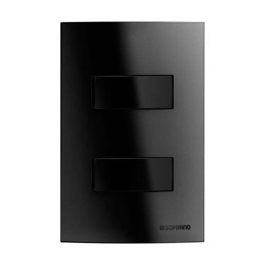 Imagem de Interruptor Brava Up Soprano 2 Teclas Simples 10A 250V 4X2 Com Placa Preto