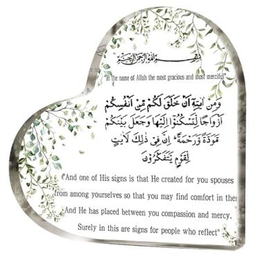 Imagem de Placas e placas decorativas de acrílico em forma de coração, letreiro alemão/italiano/inglês/árabe, ideia ideal para presente, peso de papel acrílico, presentes ideais de Natal, Ação de Graças e