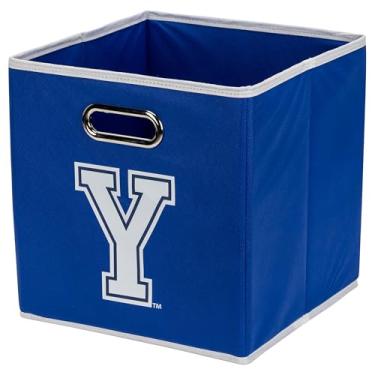 Imagem de Franklin Sports NCAA Brigham Young University Cougars Caixa de armazenamento dobrável - Feito para caber em organizadores de prateleira de armazenamento - 26,7 cm x 26,7 cm