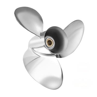 Imagem de Hélice de barco Hélice externa de aço inoxidável de passo 16 x 21 1/2 compatível com motores Suzuki DT/DF150/175/200/225HP DF250/300HP, dente de 15 estrias, peça nº 990C0-00810-215 16x21,5 hélice 30,5