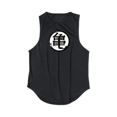 Imagem de Camiseta Regata Masculina De Verão Com Estampa De Tartaruga De Anime J