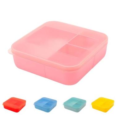 Imagem de Pote Marmita Miami DUP 700ml 3 Divisórias Tampa Hermética Micro-Ondas 