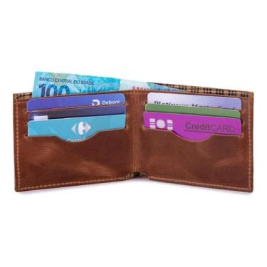 Imagem de Carteira Porta Cartão Compacta Slim Couro Legítimo masculina - learsi,