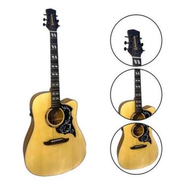 Imagem de Violão Folk Aço Eletrico Waldman Tdcex641 Na Natural Com