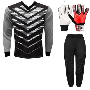 Imagem de Kit Goleiro Infantil Camisa Kanga + Calça TRB + Luva Penalty-Unissex