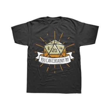 Imagem de Camiseta Masculina Estampada Dragão Dungeon Streetwear Manga Curta D20