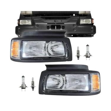 Imagem de Kit Completo Farol Dianteiro Principal Para Volvo VM Com Moldura e Pisca Seta Lado Esquerdo Motorista e Lado Direito Passageiro Modelo Horizontal