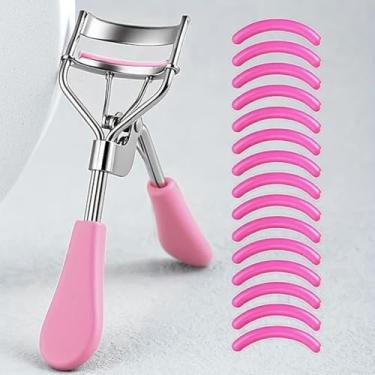 Imagem de Modelador de cílios grande-angular, subindo para o céu, naturalmente enrolado, aço inoxidável, rosa