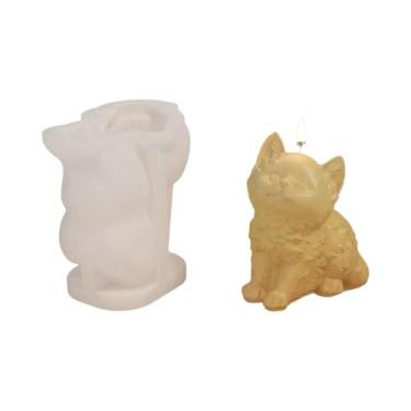 Imagem de Molde De Silicone 3D De Gatinho Fofo Para Velas, Sabonetes, Chocolate,