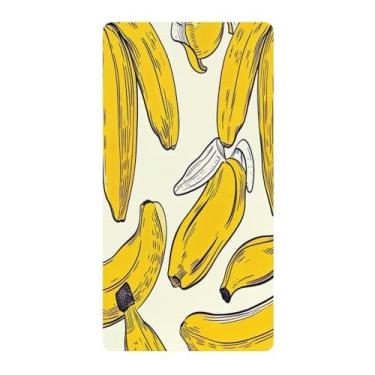 Imagem de Blueangle Lençol de berço padrão para berço infantil - Lençóis de algodão macio e respirável com estampa de banana (831)