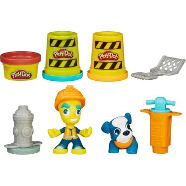 Imagem de Play Doh Town Figura e Animal Road Worker e Pet