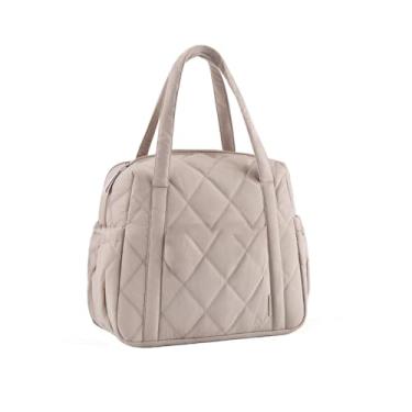 Imagem de Easozoom Lancheira para mulheres, lancheira isolada, térmica, à prova de vazamento, acolchoada reutilizável, lancheira para trabalho, escola, viagem, piquenique (cáqui)