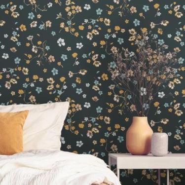 Imagem de Papel de Parede House of Turnowsky Floral Preto 389071