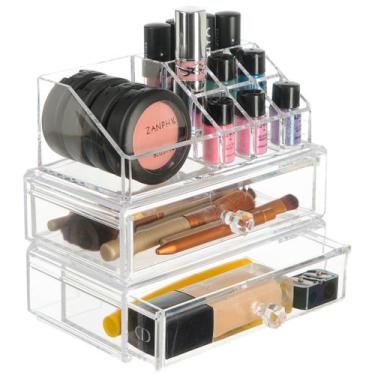 Imagem de Porta Maquiagem Organizador Cosméticos Pincel Lápis Batom Blush Multiu