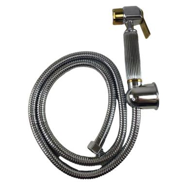 Imagem de Ducha Higienica Luxo Intimo Bide Chuveirinho De Mao Suporte Metal Cromo Banheiro Banho