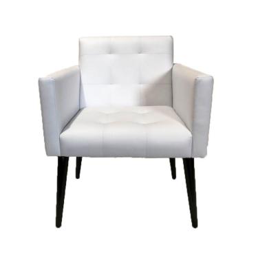 Imagem de Poltrona Luca Plus Ideal Sala De Recepção Em Tecido Sintético - Branco - Cor: Branco