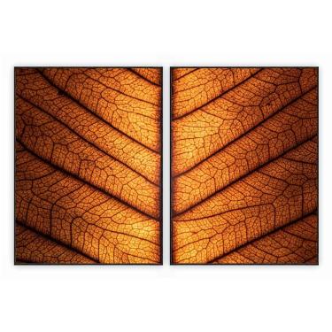 Imagem de Kit Com 2 Quadros Decorativos Florais Com Moldura Para Sala Quarto Escritório 92x1222 Floral 026