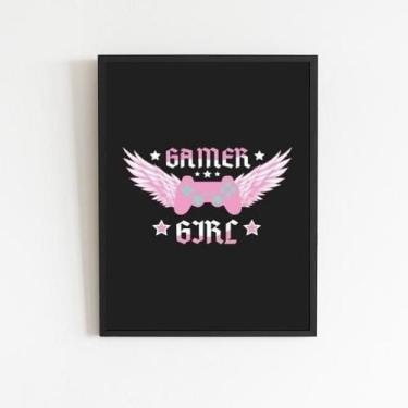 Imagem de Quadro Decorativo Gamer Girl 45X34Cm Preta - Quadros On-Line