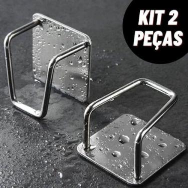 Imagem de Kit Gancho Para Esponja Aço Inoxidável Suporte Porta Bucha De Pia Prat
