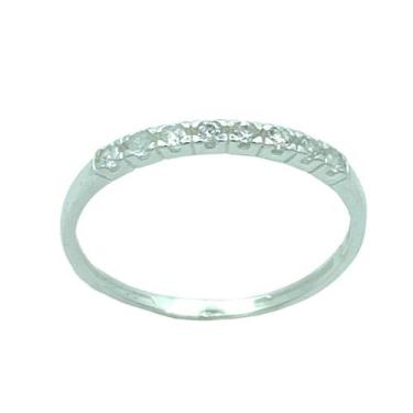 Imagem de Anel em Prata 925 Meia Aliança com Zirconias - Design Exclusivo - Just