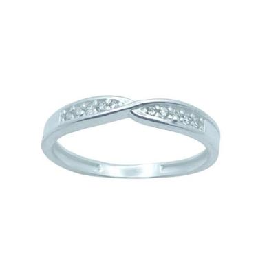 Imagem de Anel em Prata 925 Torção com Zirconias - Joia Elegante para Compromiss