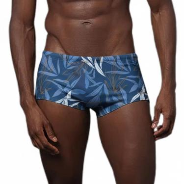 Imagem de Sunga Trunk Calvin Klein Hibiscus Marinho CM5PS15ST167-Masculino