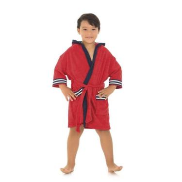 Imagem de Roupão Infantil Capuz Sport - Sogni Belli, Vermelho, 6