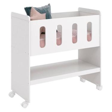 Imagem de Mini Berço Moisés Zain Branco Brilho com Colchão - Reller
