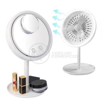 Imagem de Espelho Portátil Maquiagem Luz Led Ring Light Ventilador Nº3 - Durawel