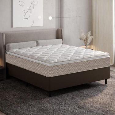 Imagem de Cama Box Casal 138cm D33 Pillow Premier Umaflex Base 2Cen, Bege/Marrom