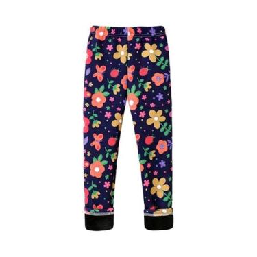 Imagem de Calças Longas De Plush Quentes Para Meninas Com Forro De Fleece E Esta