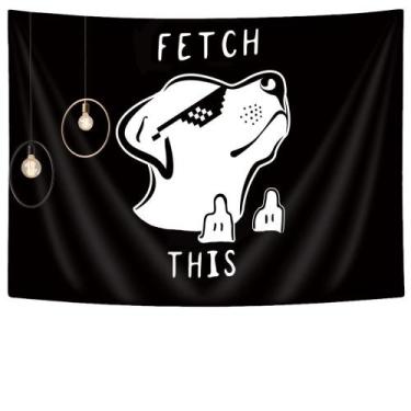 Imagem de Tapeçaria para pendurar na parede Fetch This Dog para o quarto 100x150