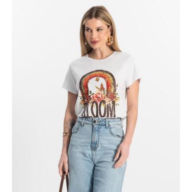 Imagem de Blusa Baby Look Feminina Estampada Select Branco-Feminino