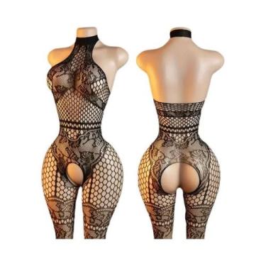 Imagem de Conjunto De Lingerie Sensual Feminina Com Sutiã Aberto E Bodysuit Curv