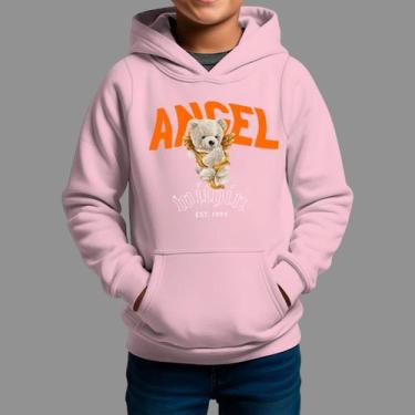 Imagem de Moletom Canguru Infanto Juvenil Algodão Moda De Rua Tecido Macio Angel