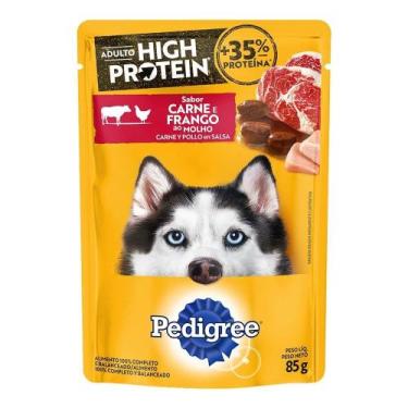 Imagem de Ração Pedigree High Protein Adulto Carne e Frengo Sache - Embalagem co