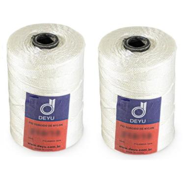 Imagem de Kit 2 Fio Encala Torcido Branco Rolo 200gr Várias Bitolas Para Pesca P