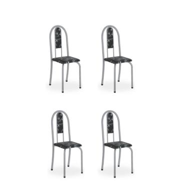 Imagem de Kit c/ 4 Cadeiras Isabel Mart Perola Preto Floral
