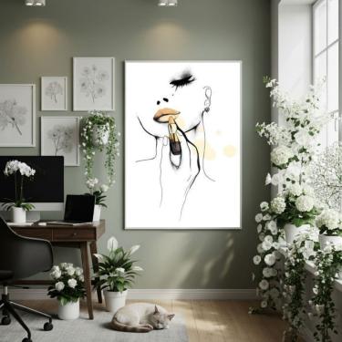 Imagem de Quadro Decorativo Toque Final 70x50cm Mold Branca