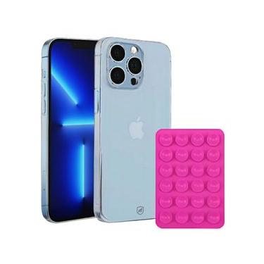 Imagem de Kit Capa Crystal Slim para iPhone 13 Pro +  Ventosa - Rosa - Gshield