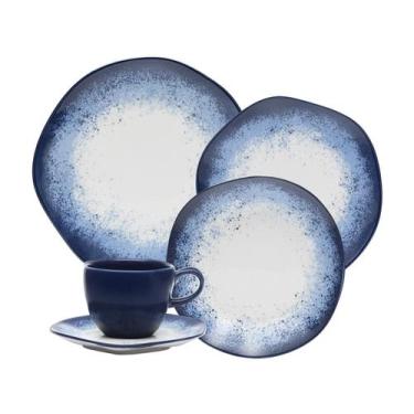 Imagem de Aparelho de Jantar e Chá 20 Peças Oxford Ryo Galápagos, Azul