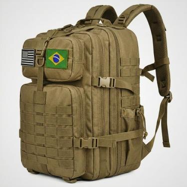 Imagem de Mochila Militar 50L Impermeável Resistente Reforçada Unissex Grande Ajustável-Unissex