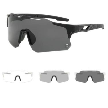 Imagem de Óculos De Sol Fotocromático Bike Corrida Vôlei Proteção UV-Unissex