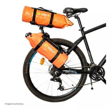 Imagem de Kit Bagageiro Traseiro Full + 3 Bolsas 8l Impermeáve Laranja - Sleck