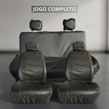 Imagem de Capa Para Banco de Carro Em Couro Proteção Impermeável Preto e Cinza -