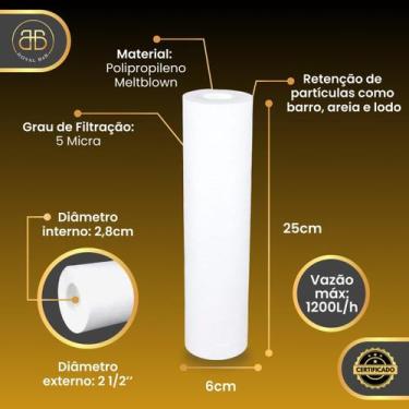 Imagem de 1 Filtro Carvão Ativado 1 Plissado Lavável 1 Polipropileno Branco - Ro