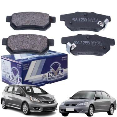 Imagem de Jogo Pastilha Freio Traseiro Integra Honda CRX Civic New Fit - SYL, PA